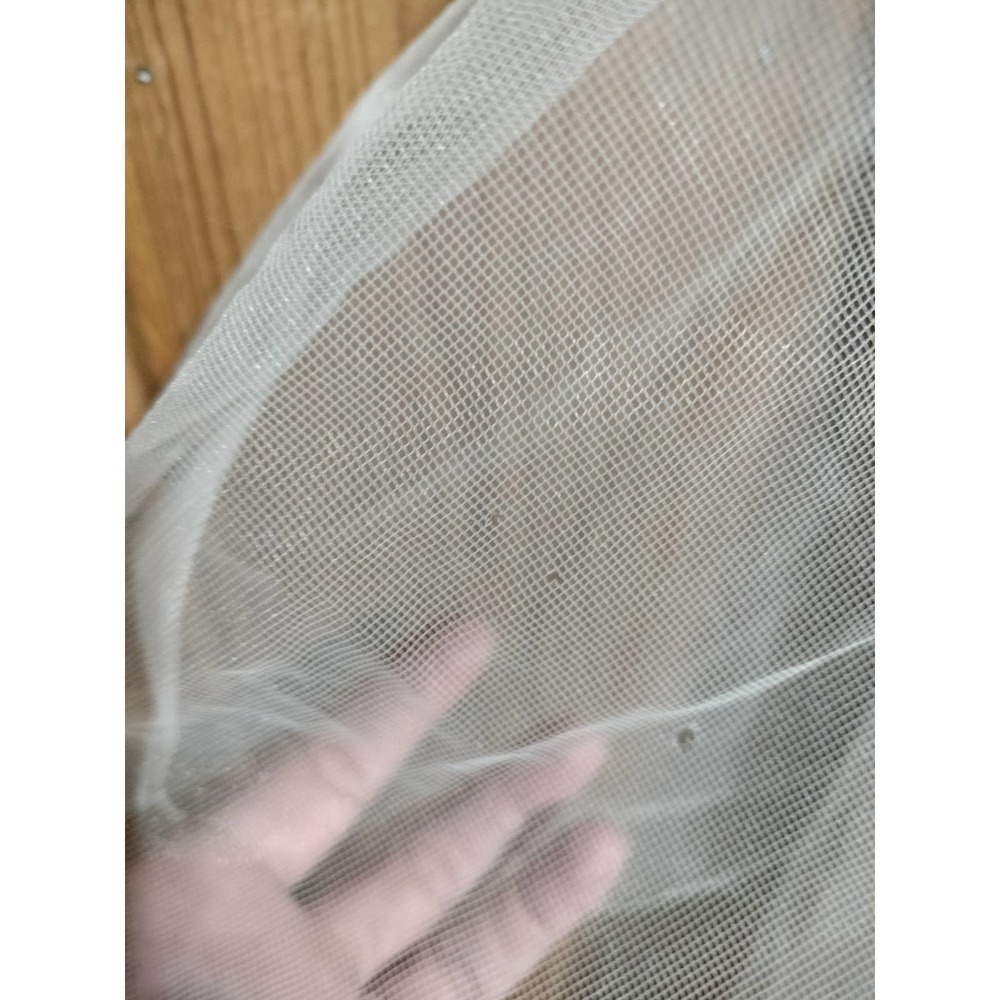 David's Bridal child size 4 formal dress beige & white flower girl jr bridesmaid - Picture 8 of 16
